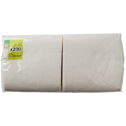 Serviettes en papier 30x30cm simple épaisseur blanc x200