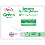 Serviettes hygiéniques hypoallergéniques super avec ailettes x10