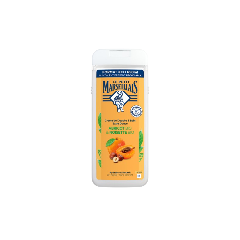 Gel douche extra doux abricot & noisette bio 650ml