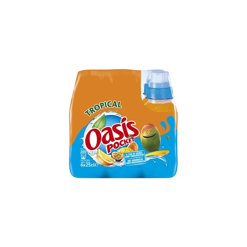 Boisson aux fruits goût tropical bouchon sport 6x25cl