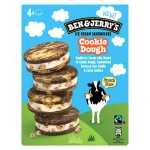 Glace sandwich vanille morceaux de pâte à cookie entre biscuits marbrés 4x46g