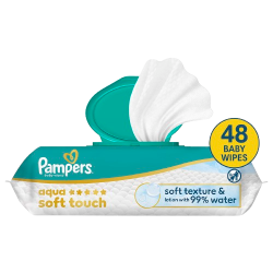 Lingettes nettoyantes aqua soft touch pour bébé x48