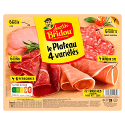 Assortiment de charcuteries jambon cru rosette bacon coppa 260g