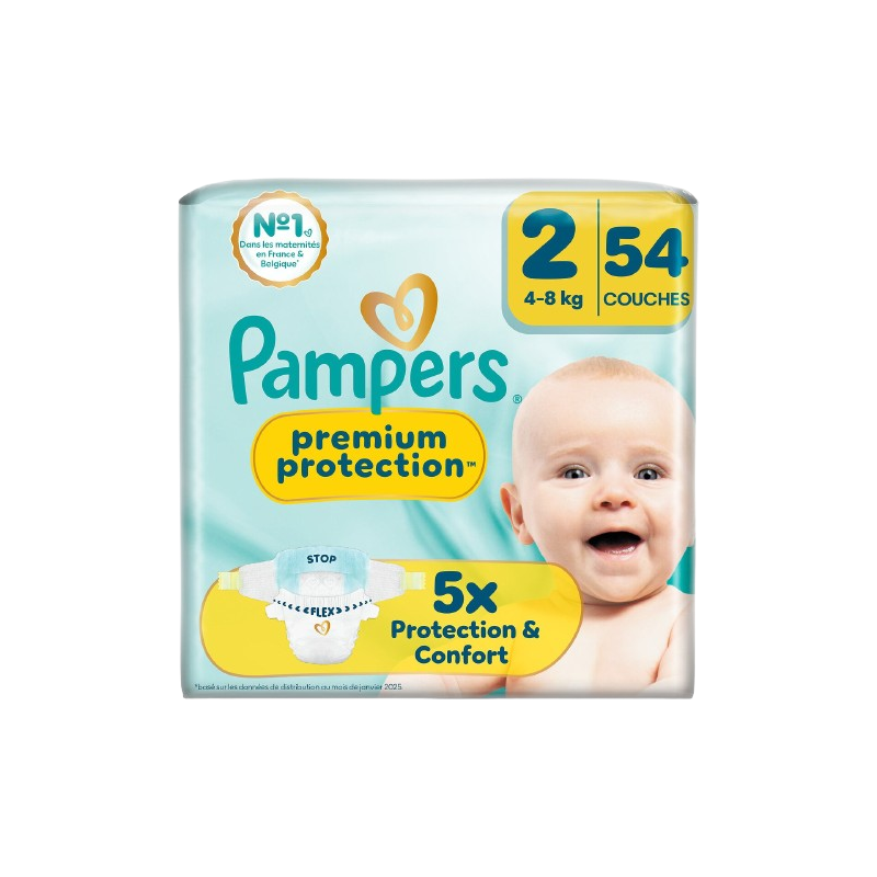 Couches premium protection taille 2 4-8kg x54