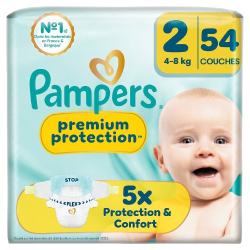 Couches premium protection taille 2 4-8kg x54