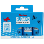 Rubans adhésifs attrape mouche sans insecticide x4