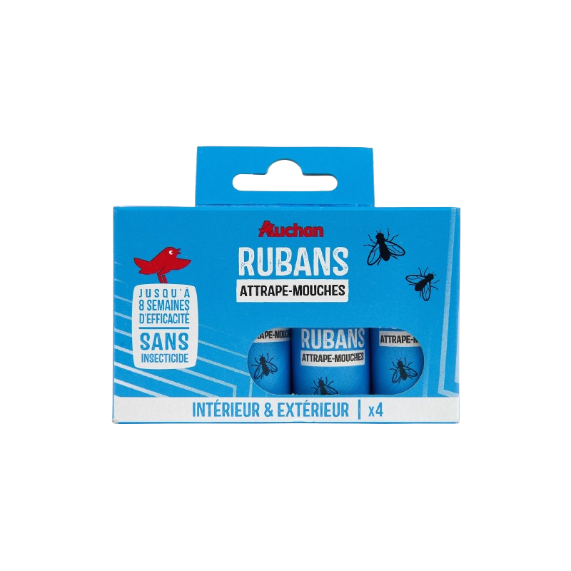 Rubans adhésifs attrape mouche sans insecticide x4
