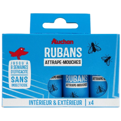 Rubans adhésifs attrape mouche sans insecticide x4