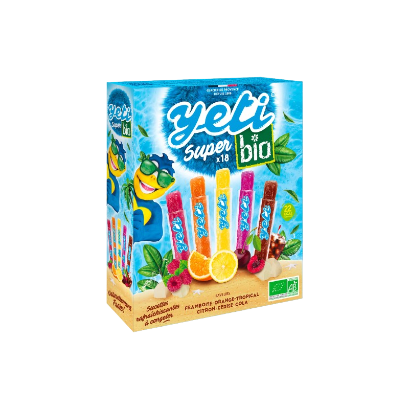Bio Sucettes rafraichissantes à congeler menthe cola fruits 18x30ml