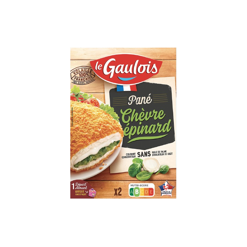 Pané chèvre épinard sans conservateur sans huile de palme 2x100g