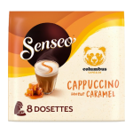 Dosettes de café cappuccino saveur caramel x8