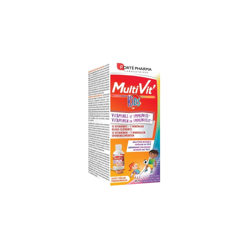 Multivit kids solution buvable goût pêche 150ml