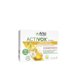 Activox adoucissant miel citron sans sucres 24 pastilles