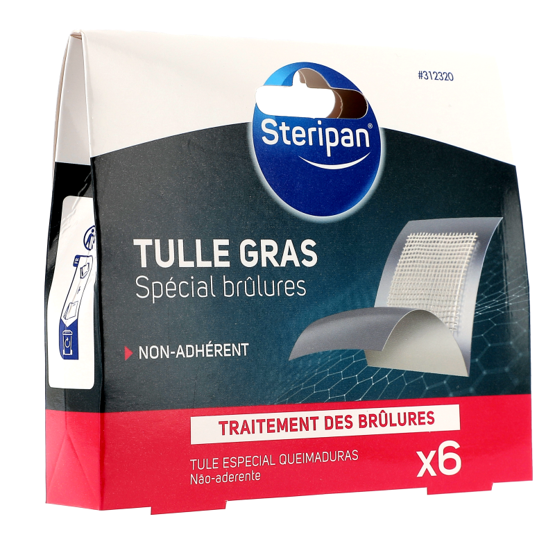 6 tulles special brulures 5 x 5c cm