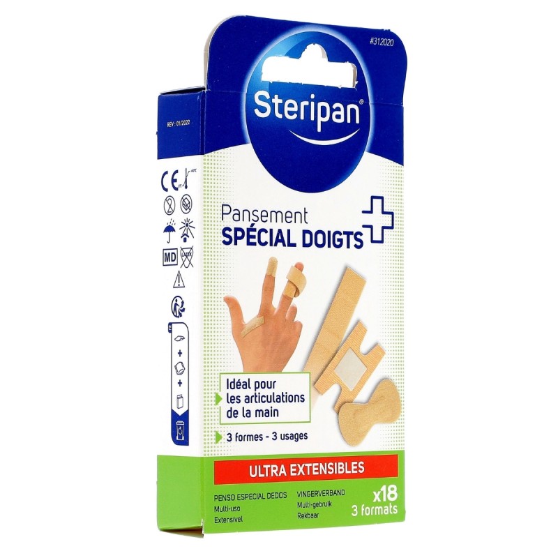 18 pansements spécial doigt 3 formats