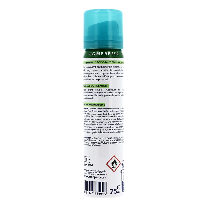 Déodorant fraicheur pieds compressé 75ml
