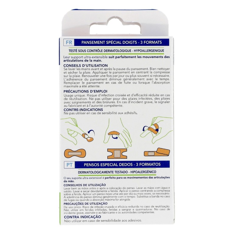 18 pansements spécial doigt 3 formats