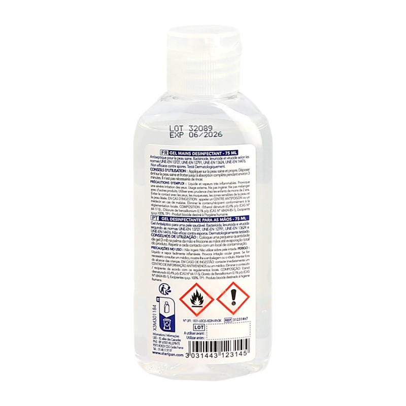 Gel antibacterien pour les mains 75ml