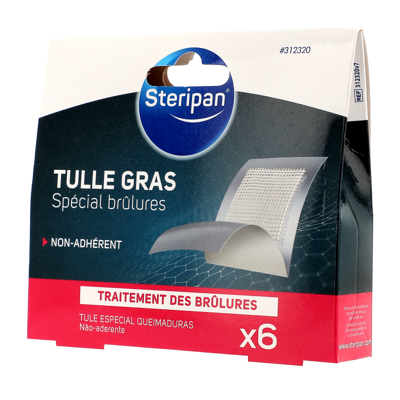 6 tulles special brulures 5 x 5c cm