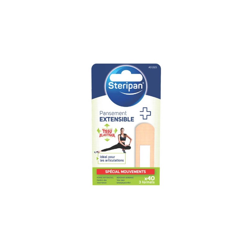 40 pansements tissus extensibles 3 formats