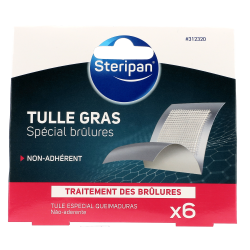 6 tulles special brulures 5 x 5c cm