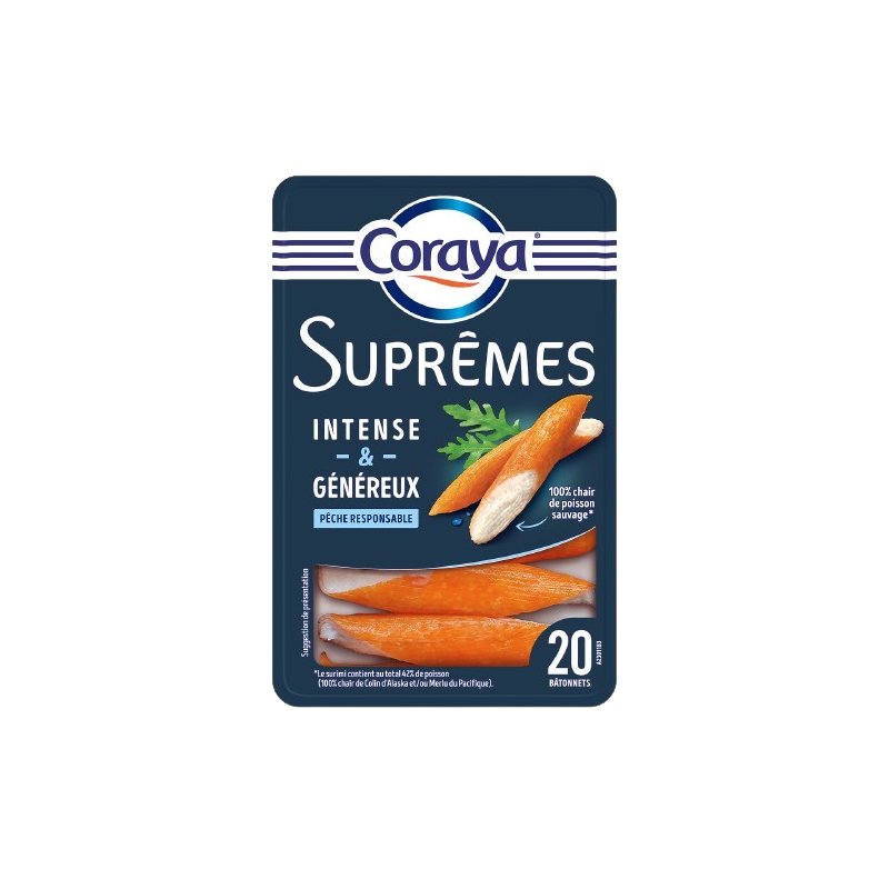 Bâtonnets suprême de surimi au crabe x20 312g