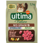 Croquettes sans céréale boeuf légumes pour chat stérilisé 1.1kg