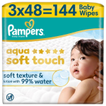 Lingettes aqua toucher doux pour bébé x144