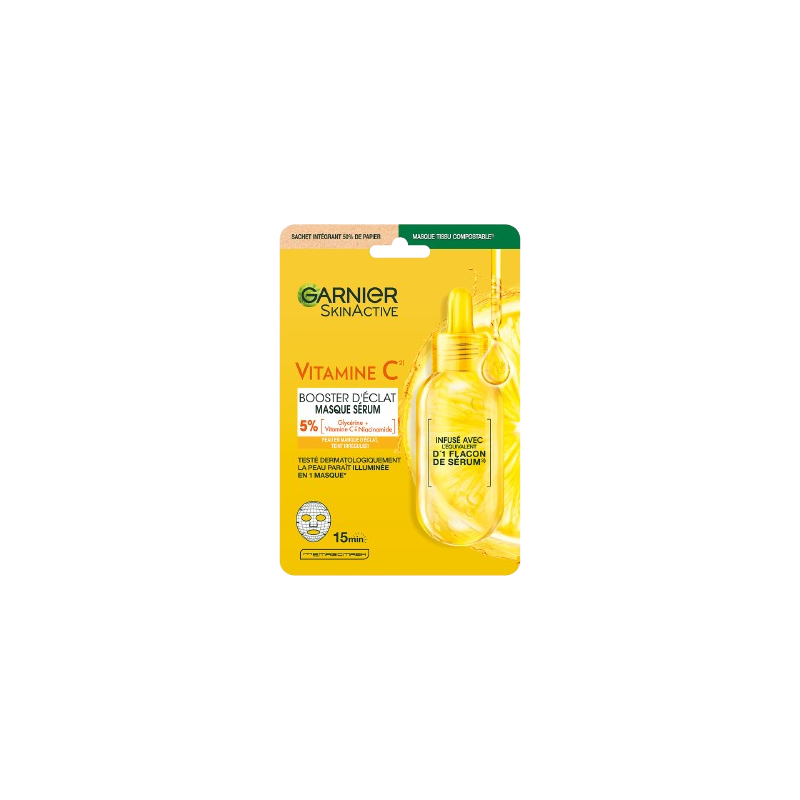 Masque skinactive Vitamin C tissu sérum booster d'éclat x1