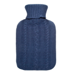 Bouillotte caoutchouc tricot bleu marine