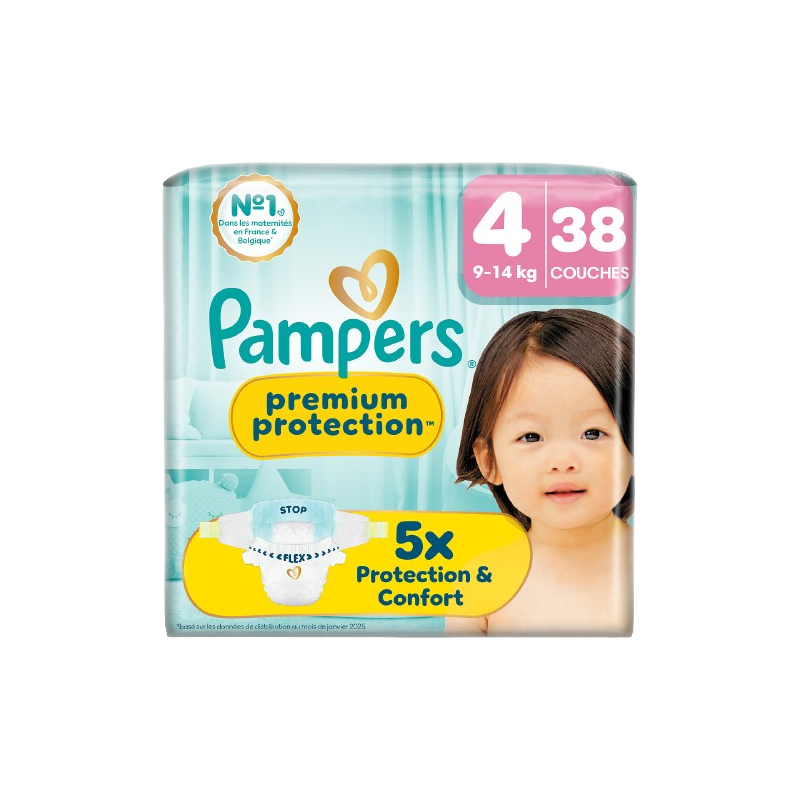 Couches premium protection taille 4 9-14kg x38