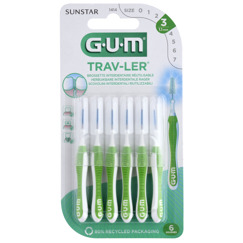 Brossette interdentaire trav ler 1,1 mm 6 unités