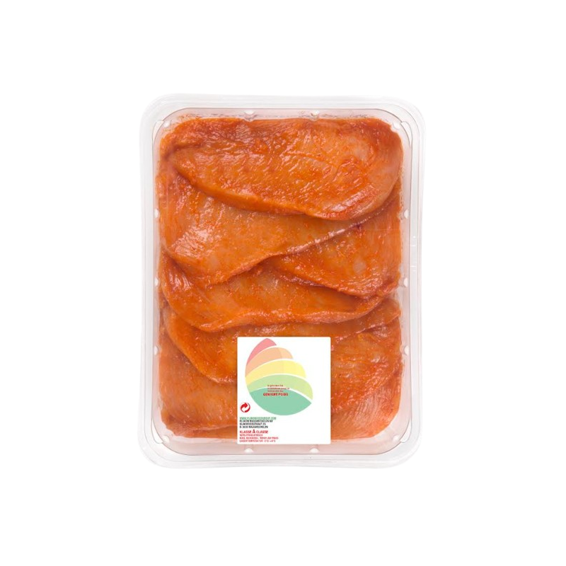 Poulet en filets tranchés paprika 500g