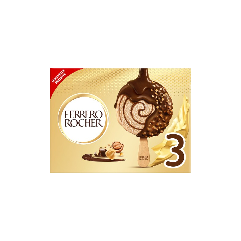 Bâtonnets glacés noisette et chocolat au lait 3x60.5g