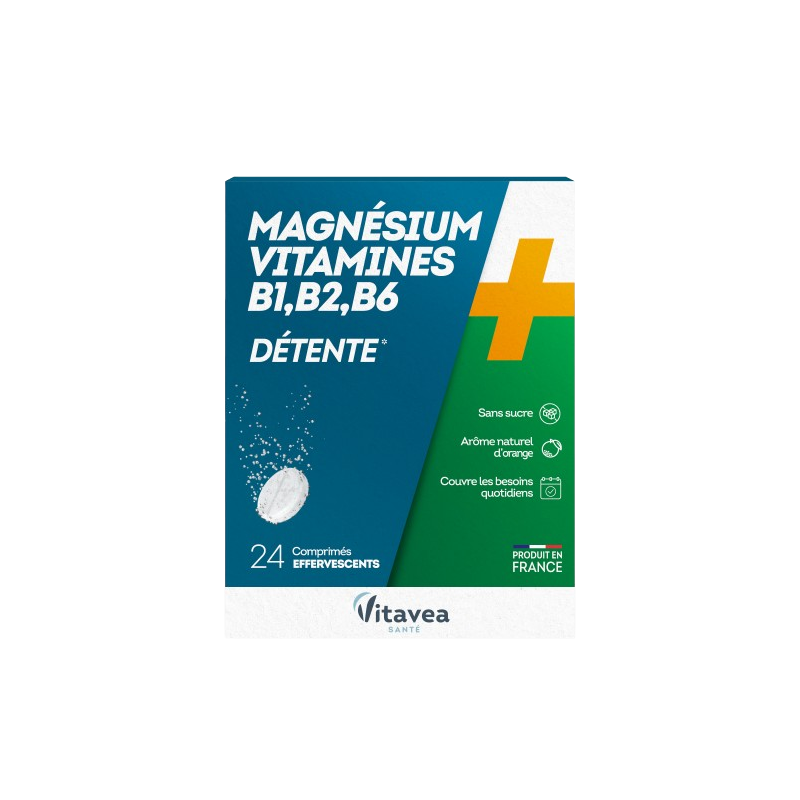 Magnésium + Vitamines B1 B2 B6 B9 B12 comprimés effervescents x24