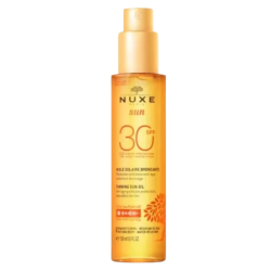 Huile solaire bronzante spf 30 visage et corps flacon pompe 150ml