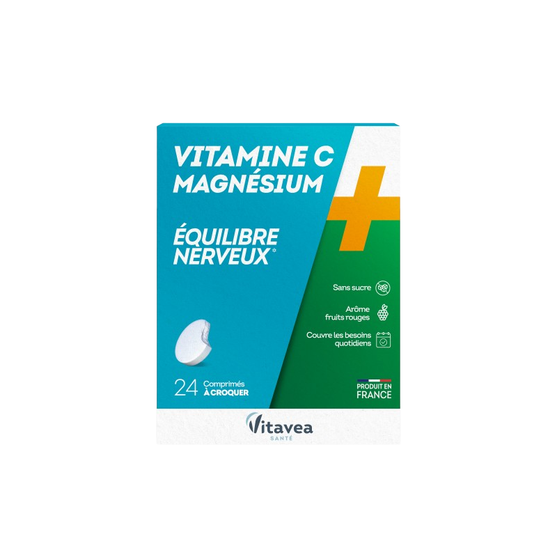 Vitamine C magnésium équilibre nerveux 24 comprimés