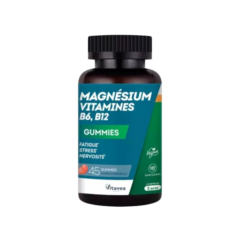 Magnésium vitamines B6 B12 45 gummies