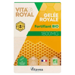 Gelée royale fortifiant 1800 mg bio 10 ampoules