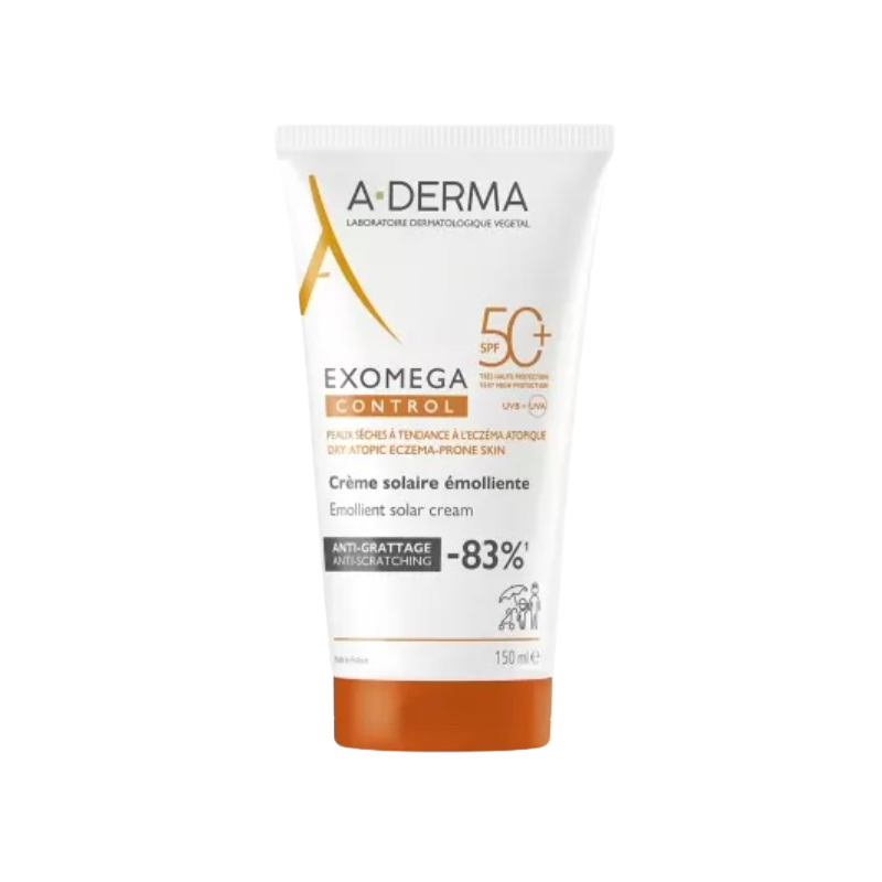 Exomega control crème solaire émoliente spf50+ 150ml