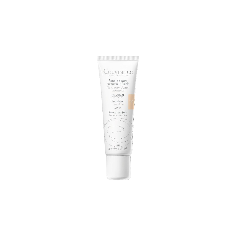 Couvrance fond de teint fluide porcelaine 1.0 30ml