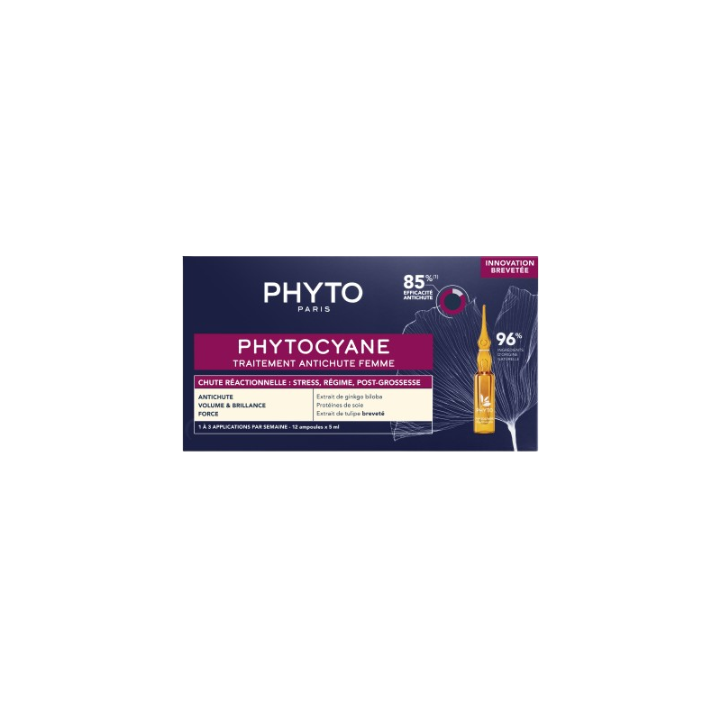 Cyane traitement antichute femme réactionnelle 12x5ml