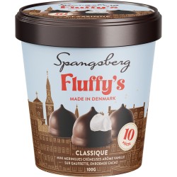 Meringues crémeuses vanille enrobées de cacao sur gaufrette  x10 100g