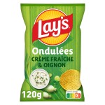 Chips ondulées saveur crème fraîche et oignon 120g