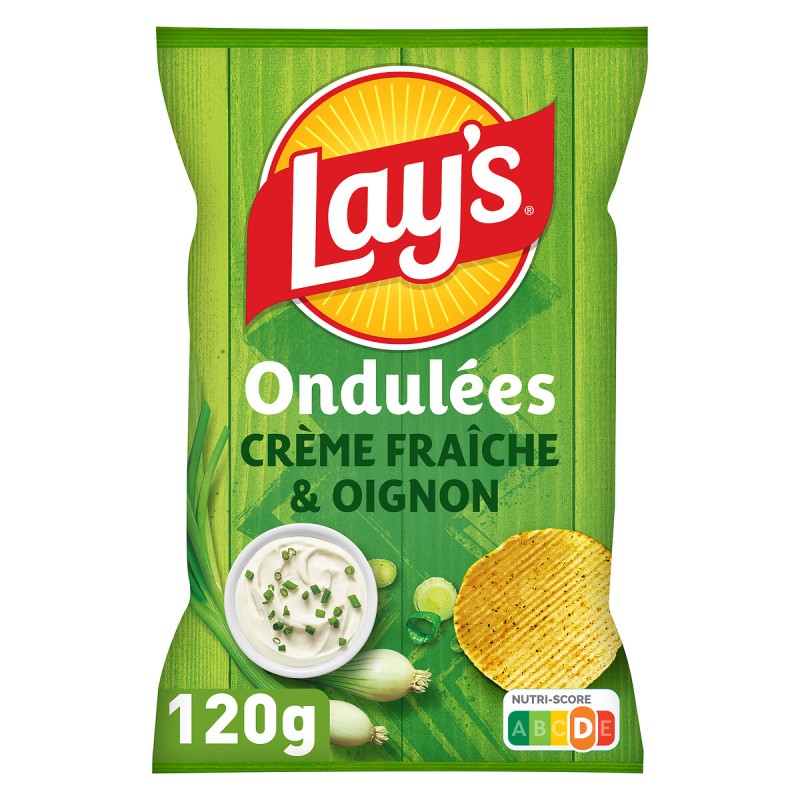 Chips ondulées saveur crème fraîche et oignon 120g