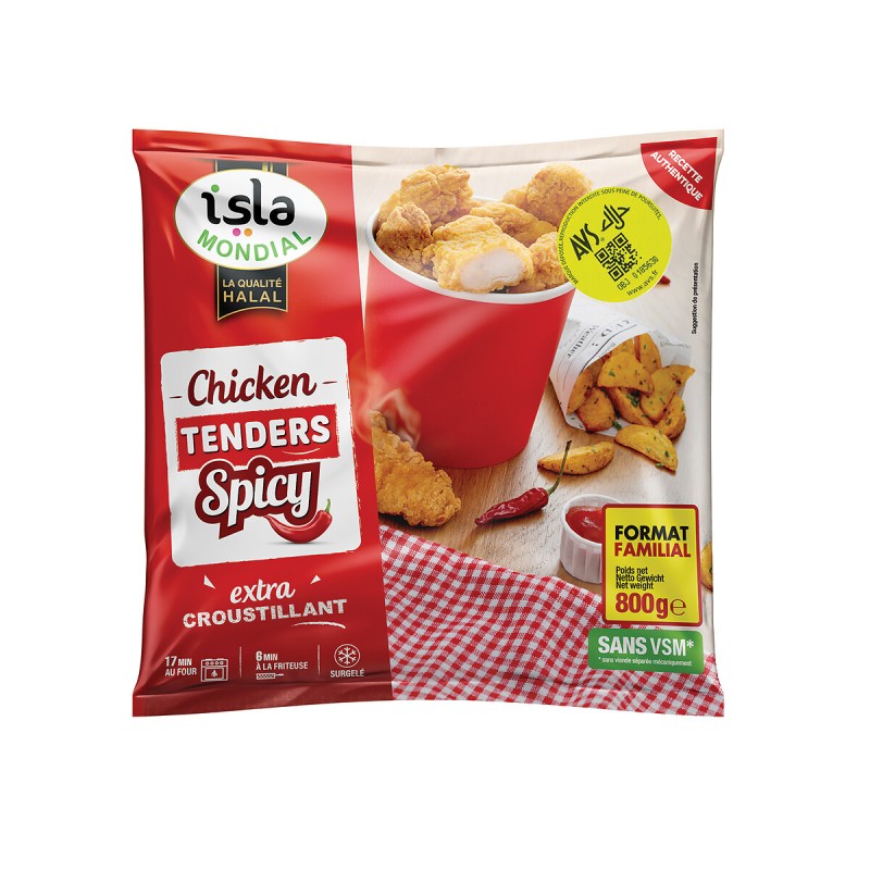 Tenders de poulet épicés croustillants halal 800g