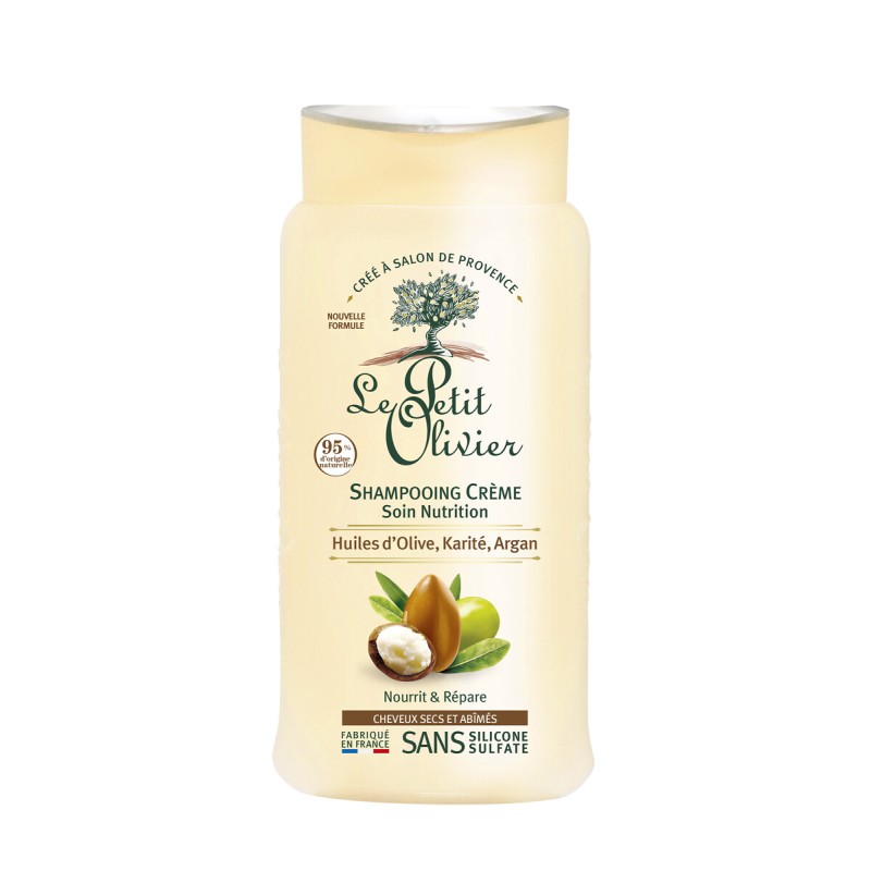 Shampooing crème soin nutrition huiles d'olive karité et d'argan 250ml
