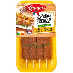 Brochettes de dinde l'extra tendre à la mexicaine x4 380g