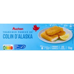 Tranches panées de colin d'Alaska MSC x20 1kg