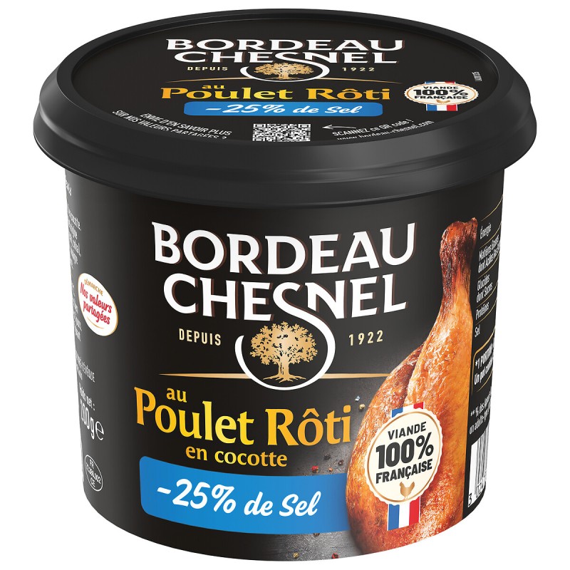 Rillettes de poulet rôti cocotte -25% de sel 200g